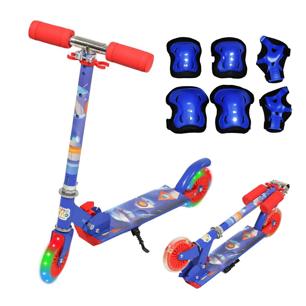 PATIN DEL DIABLO CON LUZ LED AZUL NAVE ESPACIAL EQUIPO DE SEGURIDAD