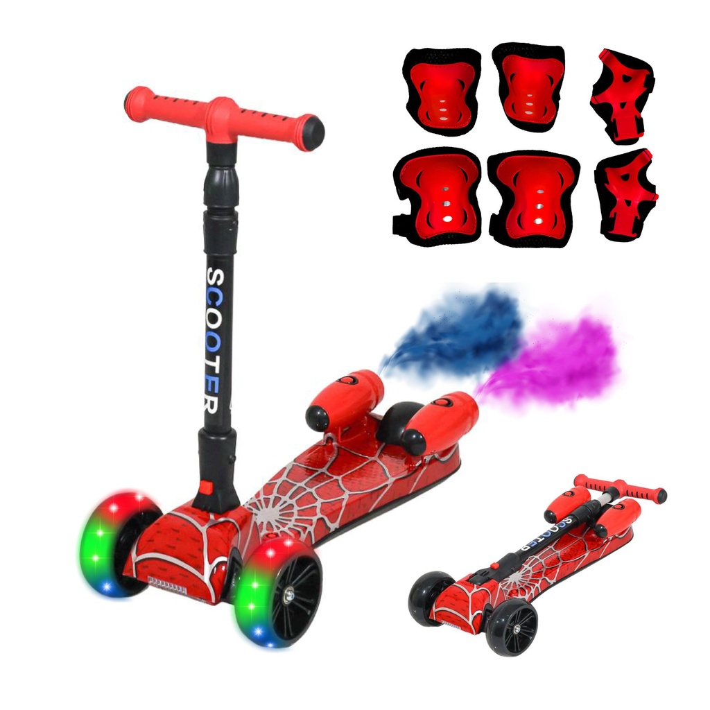 [KN-819-RED-SPIDER] SCOOTER CON HUMO Y BLUETOOTH ROJO TELARAÑA