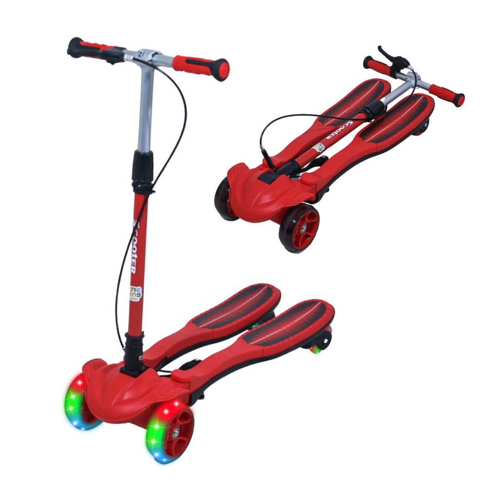 [KN-808-RED] SCOOTER EQUILIBRIO 6 LLANTAS ROJO