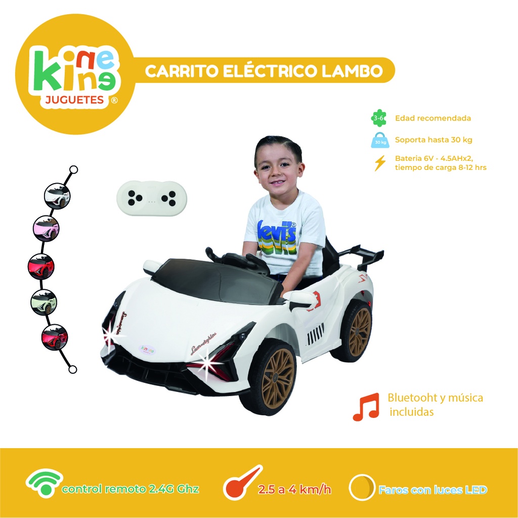 [KN-LB-401-WHITE] CARRITO ELECTRICO LAMBO BLANCO