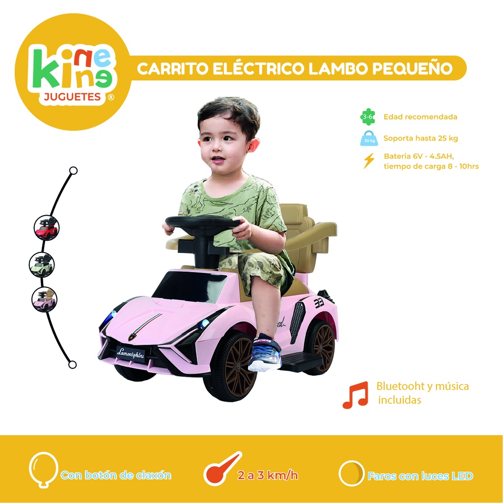 [KN-LB-402-PINK] CARRITO ELECTRICO LAMBO PEQUEÑO ROSA
