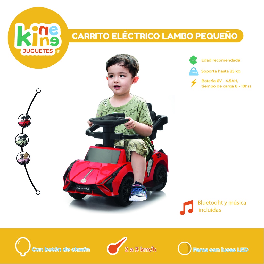 [KN-LB-402-RED] CARRITO ELECTRICO LAMBO PEQUEÑO ROJO