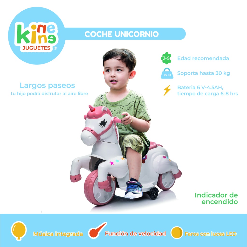 [KN-UN-701-PINK] COCHE UNICORNIO ROSA
