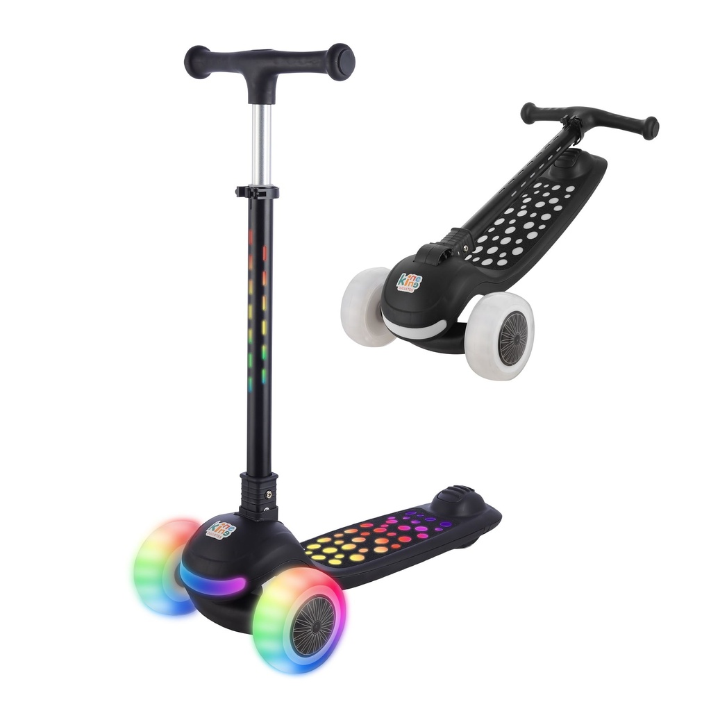[KN-717R-BLACK] SCOOTER PLEGABLE LUCES Y MUSICA NEGRO