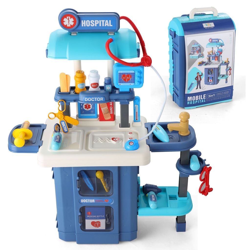 [KN-MED-8123BP] JUGUETE SIMBOLICO HOSPITAL MOVIL 38 PZS