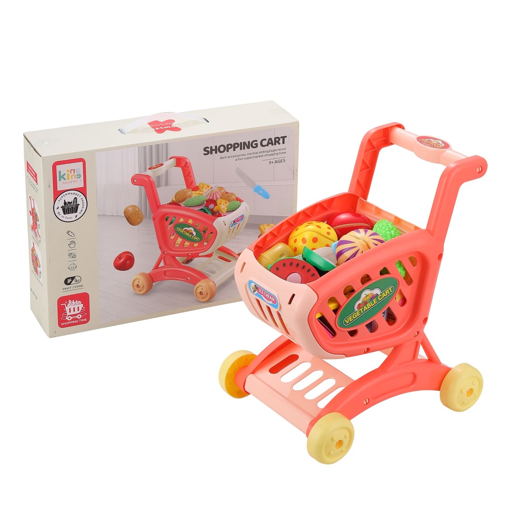 [KN-SM-K192A-6O] JUGUETE SIMBOLICO CARRITO SUPER ROSA 15 PZS